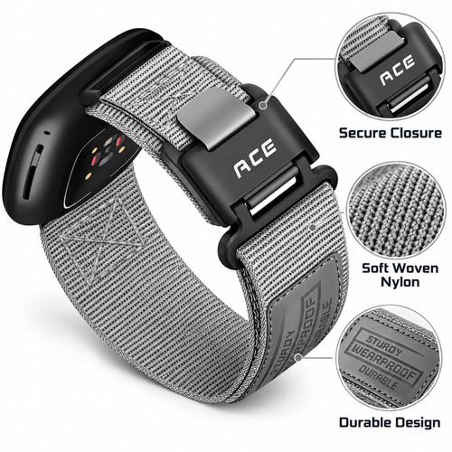 Grey nylon watch strap - nylon,