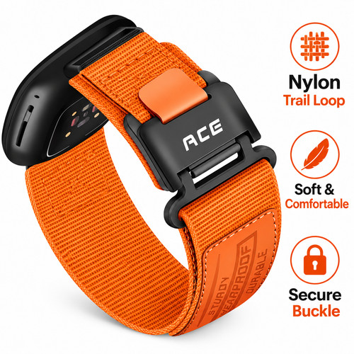 Orange nylon watch - nylon,