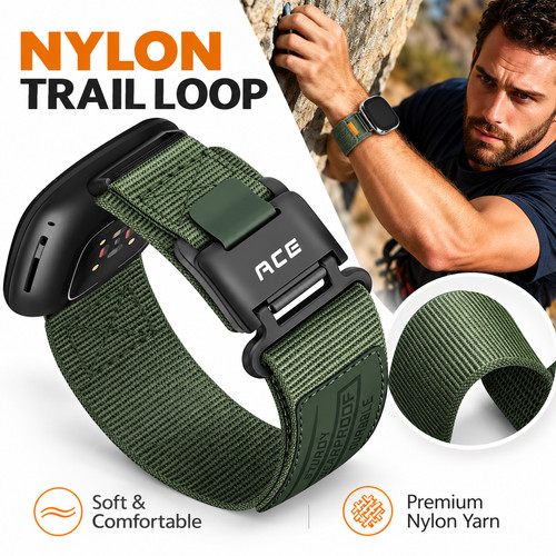 Green nylon watch - green,